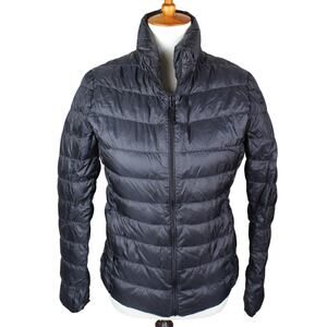 Uniqlo Down Jacket Womens Size Medium Black Ultra Light Packable Puffer Coat